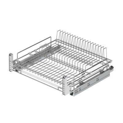 Starax S-2033-C Kapağa Monte Çift Açılım Gizli Raylı Tepsili Tabaklık - Bardaklık 80cm - 1