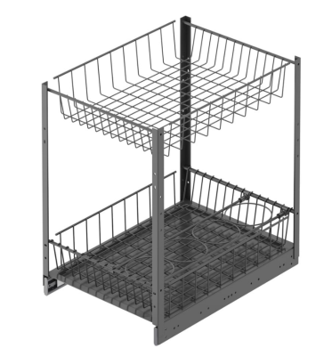 S-2103- Tezgahaltı 2 Sepetli Şişelikli Ünite 45cm. Antrasit - 1