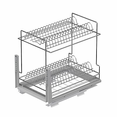 S-2110-C Zemin Bağlantılı Gizli Raylı Tezgah Altı Tabaklık 30cm - 1