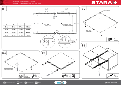 S-2141-A Katlanır Masa Mekanizması 70cm Antrasit - 6