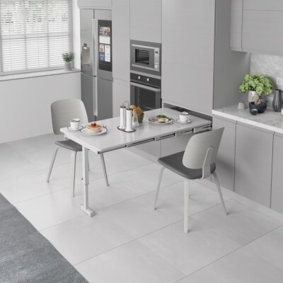 Starax S-2147-W Ayaklı Katlanır Masa Mekanizması 80cm Beyaz - 1