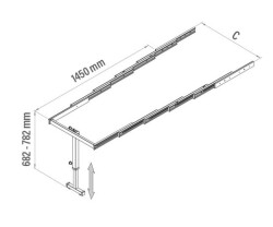 S-2148 Ayaklı Katlanır Masa Mekanizması 90cm Antrasit - 3