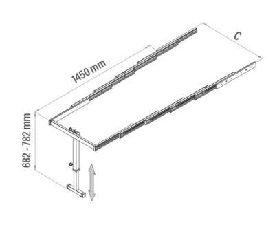 S-2148 Ayaklı Katlanır Masa Mekanizması 90cm Antrasit - 3