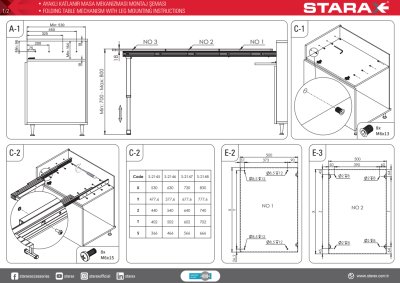 Starax S-2148-A Ayaklı Katlanır Masa Mekanizması 90cm Antrasit - 4