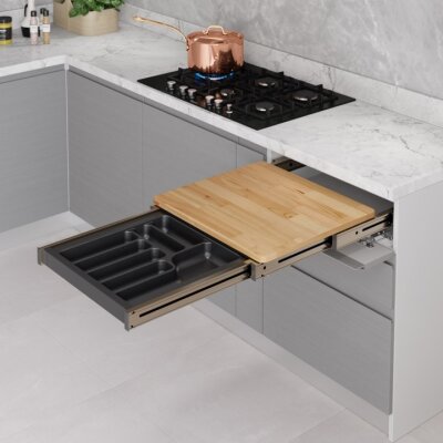 Starax S-2156-A Çekmece İçi Fonksiyonel Kesme Tablası 60cm Antrasit - 2