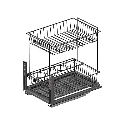 Starax S-2194-A Zemin Bağlantılı Tandem Raylı Tezgah Altı 2 Sepetli Ünite 40cm - 2