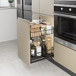 Starax S-2194-A Zemin Bağlantılı Tandem Raylı Tezgah Altı 2 Sepetli Ünite 40cm - Starax