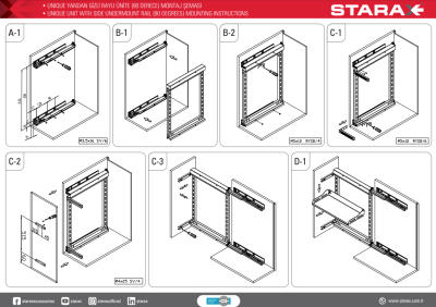 Starax S-2206-UB-A Yandan Raylı Ünite 90 Derece Sağ Antrasit - 4