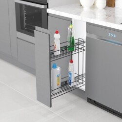 Starax S-2213- Yandan Tls. Raylı Deterjanlık 16cm.(Fr) Antrasit - Starax