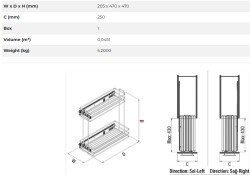 S-2214- Yandan Raylı Deterjanlık 22cm Antrasit - 3