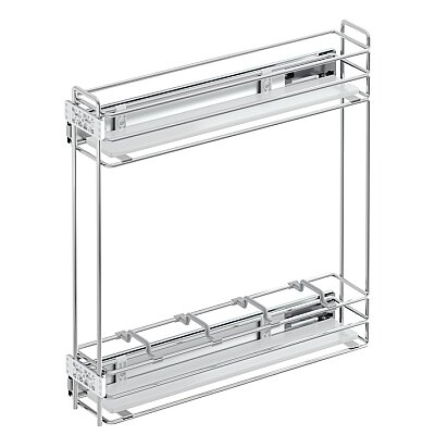 S-Starax 2219-C Yandan Teleskopik Raylı Şişelik Ahşap Tablalı Krom 15cm - 2
