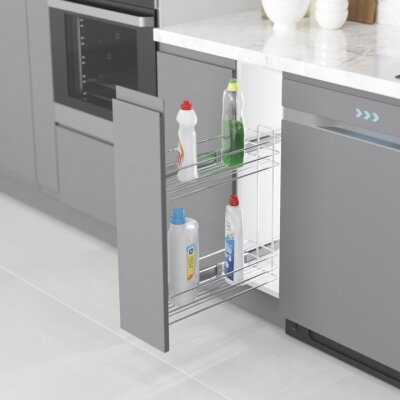 Starax S-2214-C Gizli Raylı Şişelik Çift Açılım Sol-Krom - 1