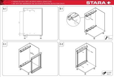 S-2245-C Yandan Gizli Raylı Ünite (90 Derece) Ahşap Tablalı Sağ - 4