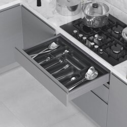 S-2287-AP 55x49cm Plastik Çekmece İçi Kaşıklık Antrasit 60cm Starax - Starax