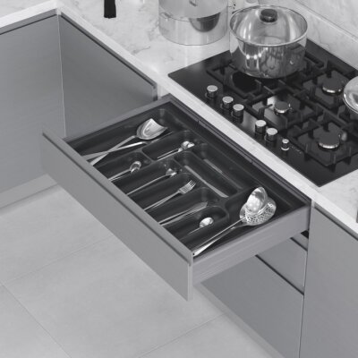 S-2287-AP 55x49cm Plastik Çekmece İçi Kaşıklık Antrasit 60cm Starax - 1