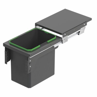 Starax S-2300-A Kapağa Monte Çöp Kovası 35Lt Frenli (Fazla Tam Açılım) 400 mm Antrasit - 1