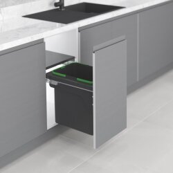 Starax S-2300-A Kapağa Monte Çöp Kovası 35Lt Frenli (Fazla Tam Açılım) 400 mm Antrasit - 2