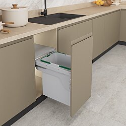 Starax S-2300-G Kapağa Monte Çöp Kovası Frenli (Fazla Tam Açılım) 400 mm Gri - Starax