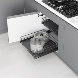 Starax S-2310 Ahşap Tablalı Bağımsız Teleskopik Raylı Çekmece 500 mm Antrasit - 2