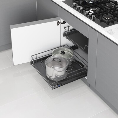 Starax S-2310 Ahşap Tablalı Bağımsız Teleskopik Raylı Çekmece 500 mm Antrasit - 2