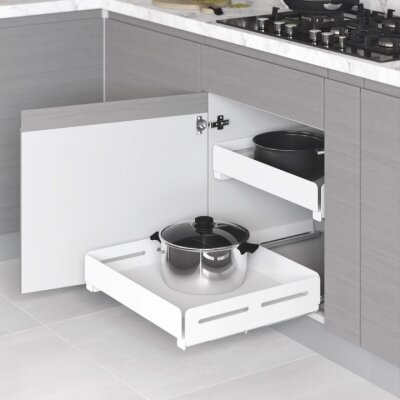 Starax S-2332-UB-W Unique Box Bağımsız Çift Açılım Gizli Raylı Çekmece 40cm Beyaz - 1