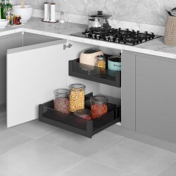 Starax S-2334-P-A Bağımsız Çift Açılım Gizli Raylı Çekmece 50 cm (Fr.) Premium - Antrasit - Starax