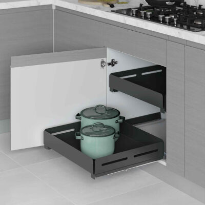 Starax S-2336-UB.A Bağımsız Çift Açılım Gizli Raylıı Çekmece 60 cm (Fr.) UniqueB- Antrasit - 1