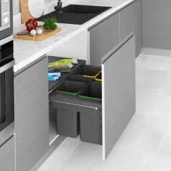 Starax S-2385- Kapağa Monte Çöp Kovası Frenli 60cm Antrasit - Starax