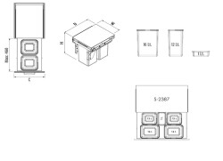 Starax S-2387-A Kapağa Monte Çöp Kovası 80 cm Antrasit - 3