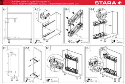 S-2422 Tandem Blum Raylı Şişelik Tek Açlılım Sol 15cm - 3