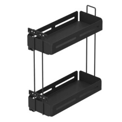 Starax S-2442-UB-A Gizli Ray.Kaymaz Yüzeyli Deterjanlık Çift Açılım Sağ 16 cm Antrasit 20cm kapak için - 2