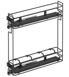 Starax S-2476-Ahşap Tablalı Gizli Raylı Şişelik Sol Antrasit Tek Açılım - Starax