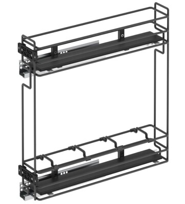Starax S-2476-Ahşap Tablalı Gizli Raylı Şişelik Sol Antrasit Tek Açılım - 1