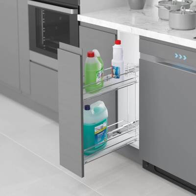 Starax S-2481 Ahşap Tablalı Telesk.Frenli Raylı Deterjanlık 16cm - 1