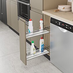 S-2482-C Yandan Teleskopik Raylı Deterjanlık Ahşap Tabanlı 25cm - Starax