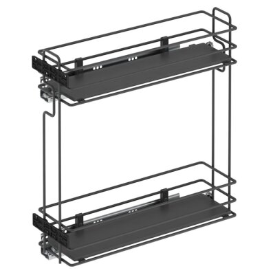 Starax S-2491-A Gizli Raylı Deterjanlık (Çift Açılım) Ahşap 151 x 475 x 495 Antrasit - 2