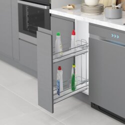 Starax S-2491-C Gizli Raylı Deterjanlık (Çift Açılım) Ahşap 151 x 475 x 495 - Starax