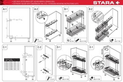 Starax S-2493-C Ahşap Tablalı Gizli Raylı Deterjanlık Çift Açılım Sol 22cm Krom - 3