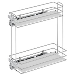 Starax S-2495-C Ahşap Tabanlı Gizli Raylı Deterjanlık (Çift Açılım) Sol 25cm - Starax