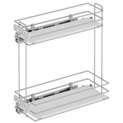 Starax S-2495-C Ahşap Tabanlı Gizli Raylı Deterjanlık (Çift Açılım) Sol 25cm - 1