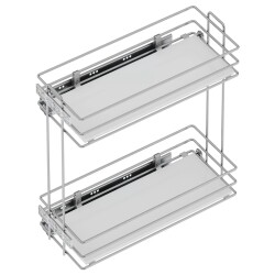 Starax S-2496-C Ahşap Tabanlı Gizli Raylı Deterjanlık (Çift Açılım) Sağ 25cm - Starax