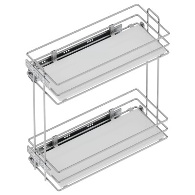 Starax S-2496-C Ahşap Tabanlı Gizli Raylı Deterjanlık (Çift Açılım) Sağ 25cm - 1