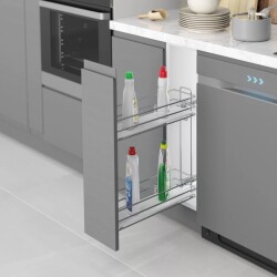 Starax S-2496-C Ahşap Tabanlı Gizli Raylı Deterjanlık (Çift Açılım) Sağ 25cm - 2