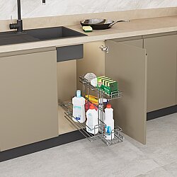 S-2498-C Taşınabilir Sepetli Deterjanlık Krom - Starax