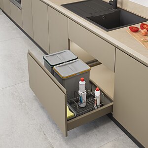 Starax S-2534-G Bağımsız Fonk.Çekmece İçi Çöp Kovası + Sepetli Manuel 60cm. H.30cm - Starax