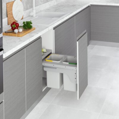 Starax S-2381-G Kapağa Monte Çöp Kovası Frenli 400 mm Gri - 1