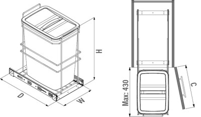 S-2590-A Bağımsız Çöp Kovası 35 Lt. (Fr.)-Antrasit - 3