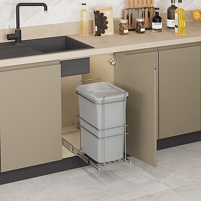Starax S-2590-G Bağımsız Çöp Kovası 35 Lt. (Fr.)-Gri	 - 1