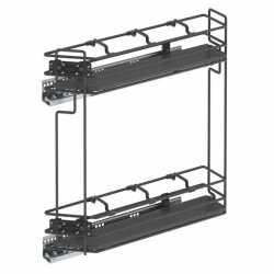 Starax S-2608-A Çift Açılım Gizli Raylı 45 Derece Ahşap Tab. Şişelik Sol Antrasit - 2