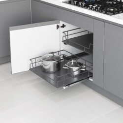 S-2612-A Ahşap Tablalı Bağımsız Çift Açılım Gizli Raylı Çekmece - Starax